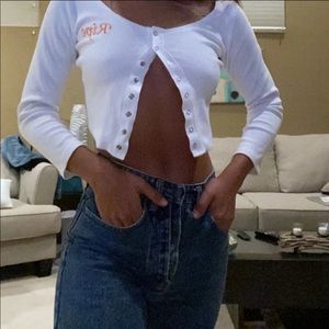 White Andi Bagus/ Naked Tiger Crop Top